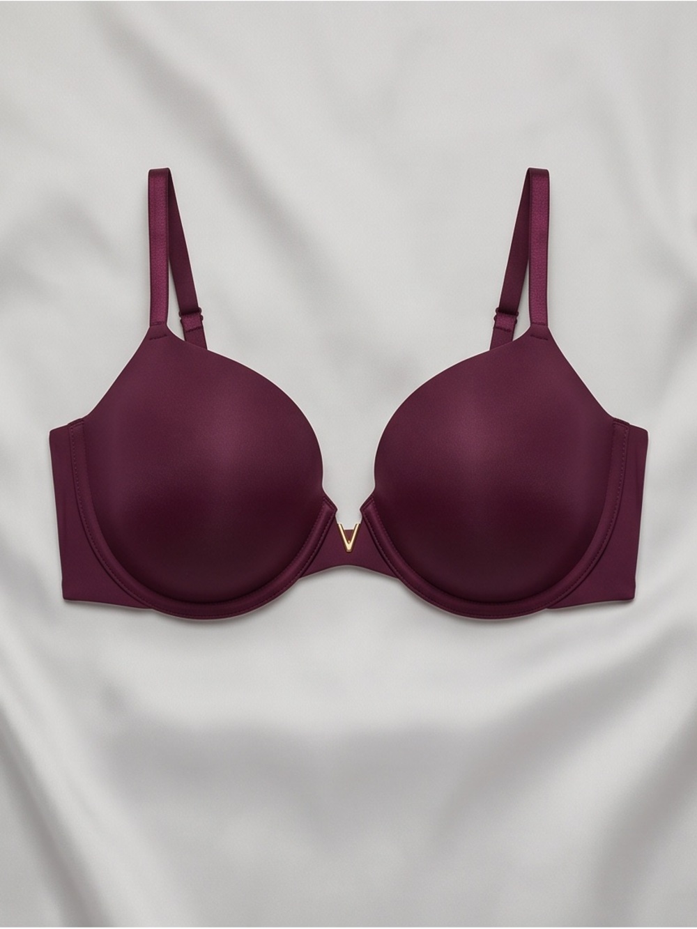Victoria’s Secret Lined Demi Bra 36D Burgundy Wine Underwire T-Shirt Bra